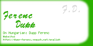 ferenc dupp business card